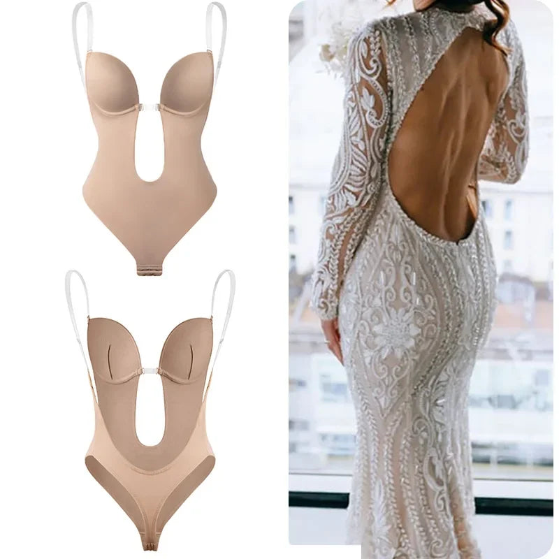 Low-Back Seamless Shapewear Bodysuit For Wedding Dresses